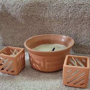 Terracotta Candle Holder Set